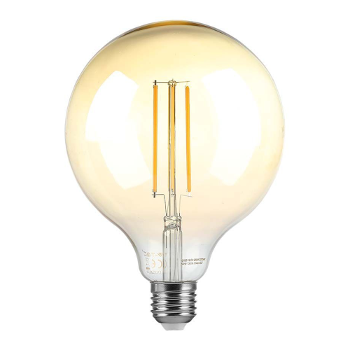 Żarówka LED dekoracyjna E27 G125 8W 2200K Filament - ściemnialna - VT-2018D