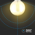 Żarówka LED dekoracyjna E27 G125 8W 2200K Filament - ściemnialna - VT-2018D