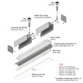 Profil aluminiowy LED PHIL.v2 czarny anodowany z kloszem - schemat montażowy z opcjonalnymi akcesoriami