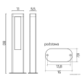 Lampa ogrodowa stojąca LED 12W 4000K 80cm - EVO 15403- rysunek techniczny