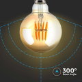 Żarówka LED dekoracyjna E27 G95 8W 2200K Filament - VT-2019