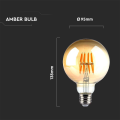 Żarówka LED dekoracyjna E27 G95 8W 2200K Filament - VT-2019