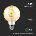 Żarówka LED dekoracyjna E27 G95 4W 2200K Filament - VT-2024