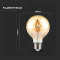 Żarówka LED dekoracyjna E27 G80 4W 2200K Filament - VT-2004