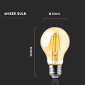 Żarówka LED dekoracyjna E27 A60 12W 2200K Filament - VT-2123