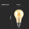 Żarówka LED dekoracyjna E27 A60 10W 2200K Filament - VT-2028