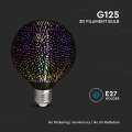 Żarówka LED dekoracyjna E27 G125 4W 3000K Filament 3D - VT-2233