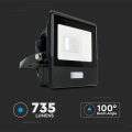 Naświetlacz LED z czujnikiem ruchu i mufą - 10W 73lm/W czarny - VT-118S-B