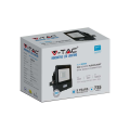Naświetlacz LED z czujnikiem ruchu i mufą - 10W 73lm/W czarny - VT-118S-B
