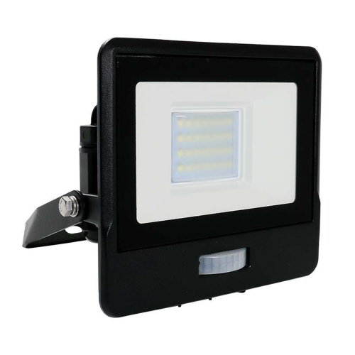 Naświetlacz LED z czujnikiem ruchu i mufą - 50W 80lm/W czarny - VT-158S-B