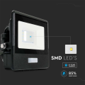 Naświetlacz LED z czujnikiem ruchu i mufą - 50W 80lm/W czarny - VT-158S-B