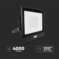 Naświetlacz LED z czujnikiem ruchu i mufą - 50W 80lm/W czarny - VT-158S-B