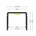 Profil aluminiowy LED BUDDY14-02 anodowany z kloszem - wymiary