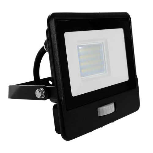 Naświetlacz LED z czujnikiem ruchu - 50W 80lm/W czarny - VT-158S-1-B