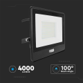 Naświetlacz LED z czujnikiem ruchu - 50W 80lm/W czarny - VT-158S-1-B
