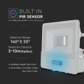 Naświetlacz LED z czujnikiem ruchu - 50W 80lm/W biały - VT-158S-1-W