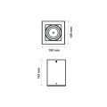 Sufitowa oprawa natynkowa VT-797-WH 1xGU10 - ruchoma - biało-czarna - rysunek techniczny