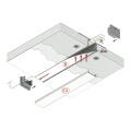 Profil aluminiowy LED PLANE14 IN surowy z kloszem - schemat montażowy z opcjonalnymi akcesoriami