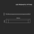 Oprawa liniowa natynkowa LED 30W 120cm (155 lm/W) - VT-8330
