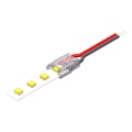 Złącze do taśmy LED - MC - MONO 8mm - COB/SMD - dwustronne z przewodem - z zamontowaną taśmą LED SMD