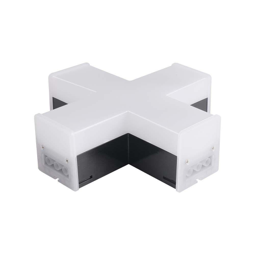 Łącznik LED 12W czarny "X" - do opraw liniowych - VT-4140