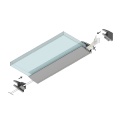Profil aluminiowy LED MIKRO10 z mocowaniem - anodowany (do szyb 6mm) - schemat montażu z opcjonalnymi akcesoriami