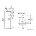 Lampa ogrodowa stojąca 1x E27 25cm - RADO 3 BL  - rysunek techniczny