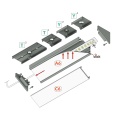 Profil aluminiowy LED CORNER16.v2 surowy z kloszem - schemat montażowy z opcjonalnymi akcesoriami