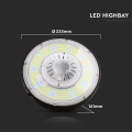 Lampa przemysłowa LED HighBay UFO - 100W 18500lm 185lm/W ściemniana - VT-9119