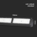 Oprawa liniowa LED 100W Linear HighBay 98lm/W czarna - VT-9-112