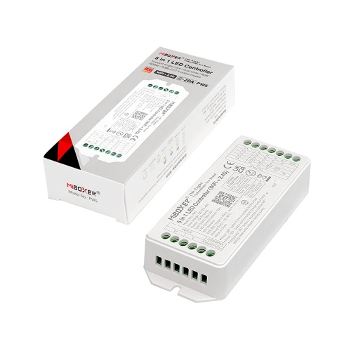 Odbiornik LED 5w1 - MONO / CCT / RGB / RGB+CCT - 12-48V 20A - WiFi + Bluetooth - PW5