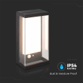 Solarna lampa elewacyjna LED z czujnikiem ruchu 1W 95lm 3000K - VT-1193-B