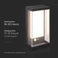 Solarna lampa elewacyjna LED z czujnikiem ruchu 1W 95lm 3000K - VT-1193-B