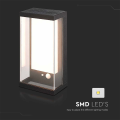 Solarna lampa elewacyjna LED z czujnikiem ruchu 1W 95lm 3000K - VT-1193-B