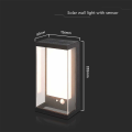Solarna lampa elewacyjna LED z czujnikiem ruchu 1W 95lm 3000K - VT-1193-B