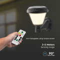Solarna lampa elewacyjna LED 0.8W 75lm CCT z pilotem - VT-969