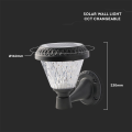 Solarna lampa elewacyjna LED 0.8W 75lm CCT z pilotem - VT-969