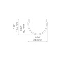 Klosz zatrzaskowy "G-22R" przezroczysty do profili aluminiowych LED - 1mb  - wymiary