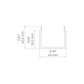 Klosz zatrzaskowy "G-22S" czarny do profili aluminiowych LED - 1mb - wymiary