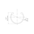 Klosz zatrzaskowy "JAZ-23R" satynowy do profilu aluminiowego LED - 1mb - wymiary