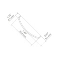Klosz zatrzaskowy "KOPRO-38R" satynowy do profilu aluminiowego LED - 1mb - wymiary