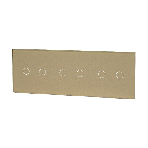 Szklany panel dotykowy potrójny złoty - 6-sekcyjny - TM702702702G - TOUCHME