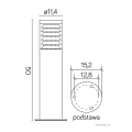 Lampa ogrodowa stojąca 1x E27 50cm - JOY 91065L-500 - rysunek techniczny