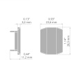 Zaślepka srebrna do profilu aluminiowego LED "GIZA-DUO-LL" - kpl. 2 szt. - wymiary