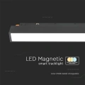 Lampa szynowa LED magnetyczna SMART WiFi 20W CCT 48V - czarna - VT-3620