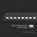 Lampa szynowa LED magnetyczna SMART WiFi 14W CCT 48V - czarna - VT-3614