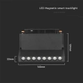 Lampa szynowa LED magnetyczna SMART WiFi 10W CCT 48V - czarna - VT-3610