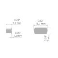 Zaślepka szara do profilu aluminiowego LED "POLI" - kpl. 2 szt. - wymiary