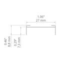 Uchwyt "AM-24" inox sprężysty do profili aluminiowych LED - kpl. 2 szt. - wymiary
