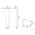 Lampa ogrodowa stojąca LED 10W 4000K 58cm - FLER 17602-580 DG - rysunek techniczny